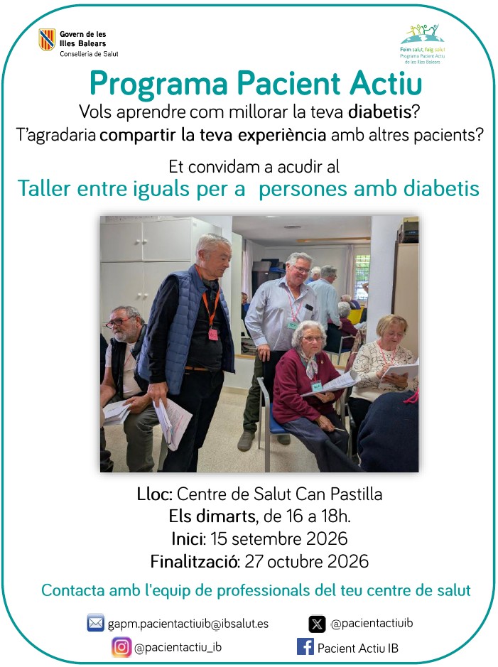 Taller entre iguales para personas con diabetes